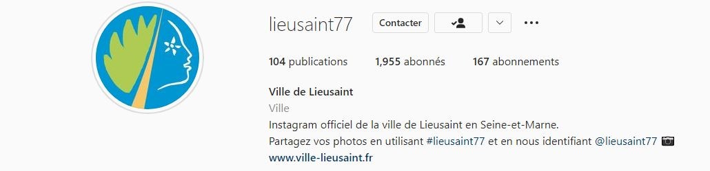 La page Instagram de la ville (2022)